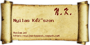 Nyilas Kászon névjegykártya